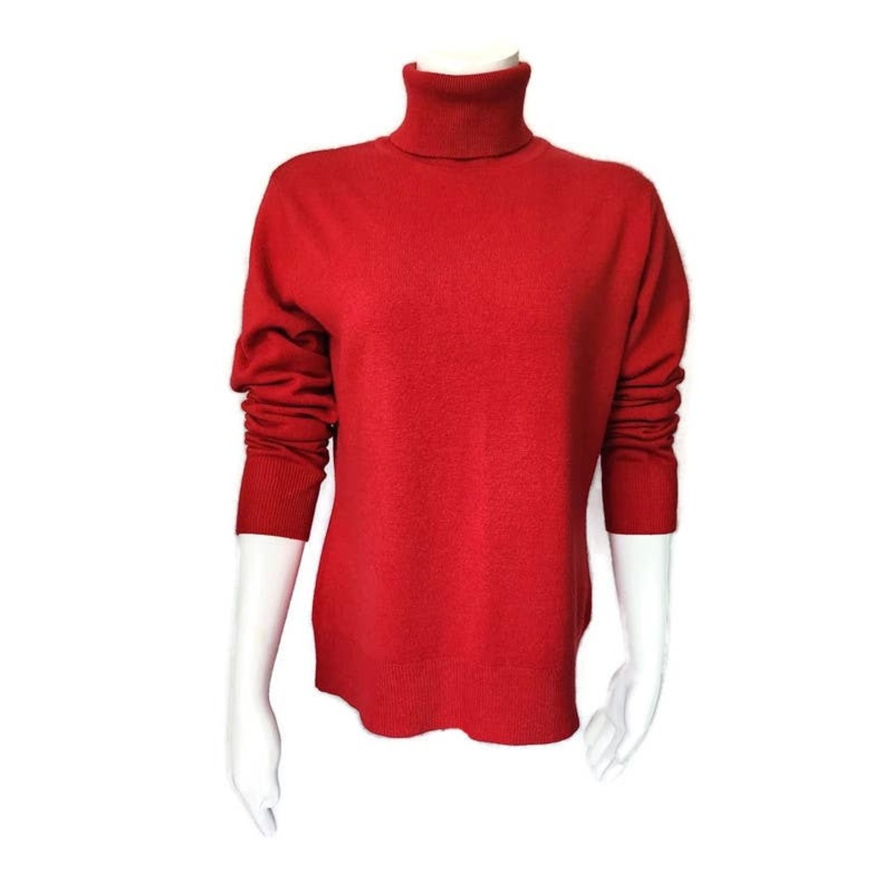 Croft & Barrow Women's Red Knit Turtle Neck Sweater Large